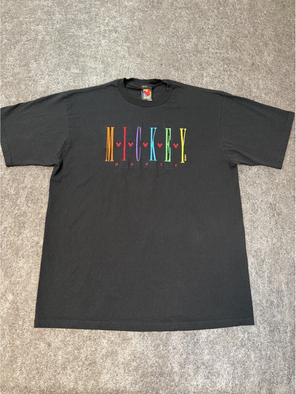 Vintage 90s Disney Mickey Mouse Unlimited T Shirt XL Velva Sheen USA Rainbow